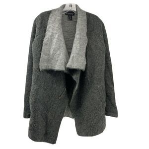Nanette Lepore Gray Wool Blend Draped Cardigan S